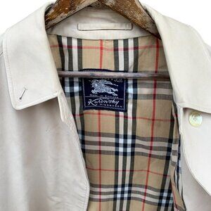 VINTAGE Burberrys SuperNova Trench Coat Beige Medium W/ Padded Shoulders